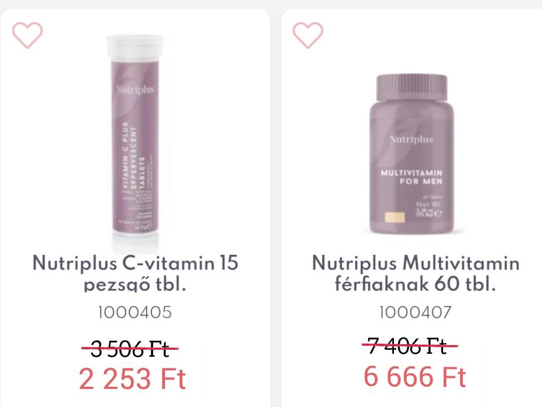 🌟 🛒 Farmasi - Nutriplus C - vitamin 15 pezsgő tbl. kód: 1000405  🌟  🛒 Farmasi - Nutriplus Multivitamin férfiaknak 60 tbl. kód: 1000407 👉 Akció 2023. december